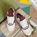 Gucci Mens Re-Web Sneakers in White and Red Leather