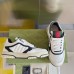 Gucci Mens Re-Web Sneakers in White and Black Leather