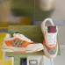 Gucci Mens Re-Web Sneakers in GG Canvas with Orange Leather