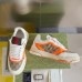 Gucci Mens Re-Web Sneakers in GG Canvas with Orange Leather
