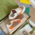 Gucci Mens Re-Web Sneakers in GG Canvas with Orange Leather