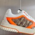 Gucci Mens Re-Web Sneakers in GG Canvas with Orange Leather