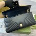 Gucci GG Marmont Large Shoulder Bag in Black Chevron Leather
