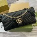 Gucci GG Marmont Large Shoulder Bag in Black Chevron Leather