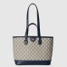 Gucci Ophidia Small Tote Bag in Beige/Blue GG Supreme Canvas