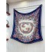 Gucci Interlocking G Floral Shawl in Blue Cashmere