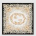 Gucci Interlocking G Floral Shawl in Black/Beige Cashmere