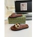 Gucci Marina Chain Slide Sandals in Brown Leather