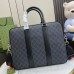 Gucci Briefcase in Black GG Supreme Canvas with Shoulder Strap
