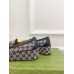 Gucci Womens Horsebit Wedge Loafers in Blue GG Canvas