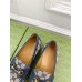 Gucci Womens Horsebit Wedge Loafers in Blue GG Canvas
