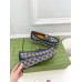 Gucci Womens Horsebit Wedge Loafers in Blue GG Canvas