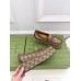 Gucci Womens Horsebit Wedge Loafers in Beige GG Canvas