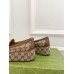 Gucci Womens Horsebit Wedge Loafers in Beige GG Canvas
