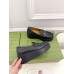 Gucci Womens Horsebit Wedge Loafers in Black Calfskin