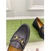 Gucci Womens Horsebit Wedge Loafers in Black Calfskin