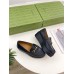 Gucci Womens Horsebit Wedge Loafers in Black Calfskin