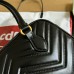 Gucci GG Marmont Small Top-handle Bag in Black Chevron Leather