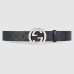 Gucci Black GG Supreme Belt 38MM with Interlocking G Buckle