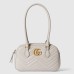 Gucci GG Marmont Small Top-handle Bag in White Chevron Leather