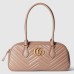 Gucci GG Marmont Medium Top-handle Bag in Dusty Pink Chevron Leather