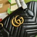 Gucci GG Marmont Medium Top-handle Bag in Black Chevron Leather