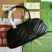 Gucci GG Marmont Medium Top-handle Bag in Black Chevron Leather