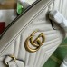 Gucci GG Marmont Medium Top-handle Bag in White Chevron Leather