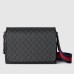 Gucci Mens Messenger Bag in Black GG Supreme Canvas