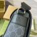 Gucci Mens Messenger Bag in Black GG Supreme Canvas