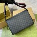 Gucci Mens Messenger Bag in Black GG Supreme Canvas