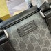 Gucci Medium Briefcase in Black Leather with GG Supreme Canvas