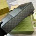 Gucci Medium Briefcase in Black Leather with GG Supreme Canvas