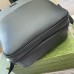 Gucci Mens Backpack in Black Leather with GG Supreme Canvas