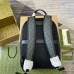 Gucci Mens Backpack in Black Leather with GG Supreme Canvas