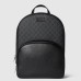 Gucci Mens Backpack in Black Leather with GG Supreme Canvas