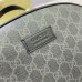 Gucci Mens Backpack in Black Leather with GG Supreme Canvas