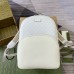 Gucci Mens Backpack in White Leather with GG Supreme Canvas