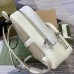 Gucci Mens Backpack in White Leather with GG Supreme Canvas