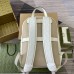 Gucci Mens Backpack in White Leather with GG Supreme Canvas