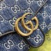 Gucci GG Marmont Small Shoulder Bag in Blue GG Denim