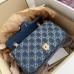 Gucci GG Marmont Small Shoulder Bag in Denim with Crystals GG