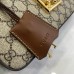 Gucci Padlock Small Shoulder Bag in GG Canvas with Brown Leather