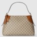 Gucci GG Emblem Medium Shoulder Bag in Beige GG Canvas
