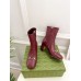 Gucci Horsebit Ankle Boots 75mm in Red Leather