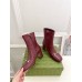 Gucci Horsebit Ankle Boots 75mm in Red Leather