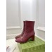 Gucci Horsebit Ankle Boots 75mm in Red Leather