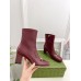 Gucci Horsebit Ankle Boots 75mm in Red Leather