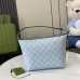 Gucci Ophidia Super Mini Shouler Bag in Dusty Blue GG Supreme Canvas