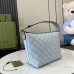 Gucci Ophidia Super Mini Shouler Bag in Dusty Blue GG Supreme Canvas
